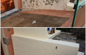 Mise en peinture d'un muret